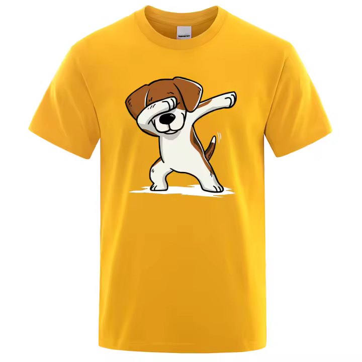 Camisetas con estampado de perro Hip Hop para hombre, ropa de S-XXXL de cuello redondo, camiseta transpirable holgada, camiseta informal de verano - 1
