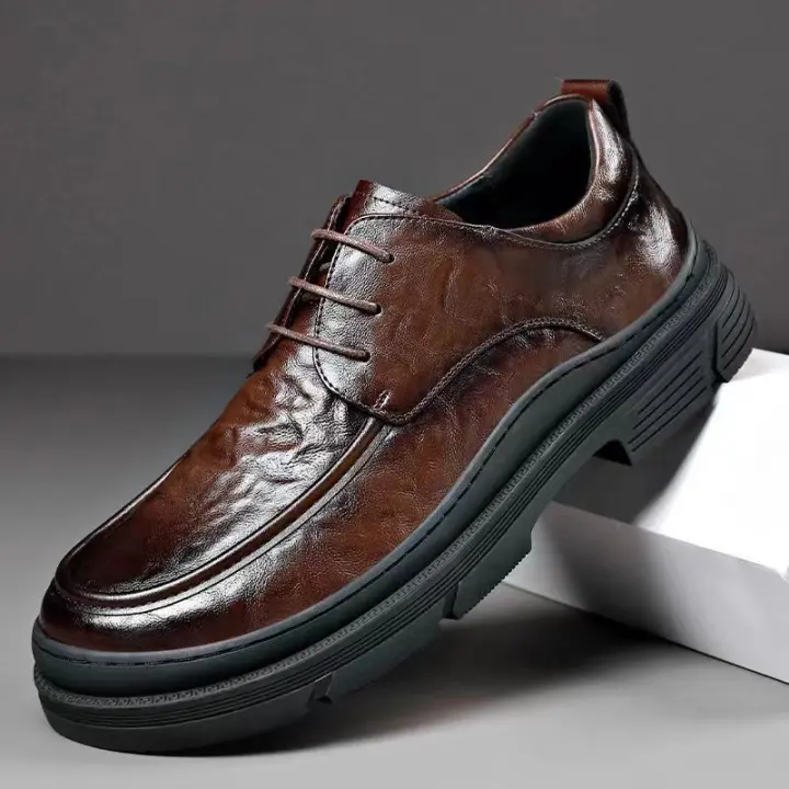Nueva tendencia en cuero, zapatos casuales de negocios versátiles, zapatos individuales con plataforma - 1