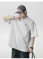 Camiseta de manga corta de algodón vintage hombre 25 verano estampado de letras americanas media manga marca de moda holgada pareja camiseta - details 5