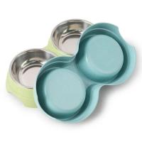 Cuencos Dobles para Mascotas Plato de Agua de Acero Inoxidable para Perros y Gatos - details 1