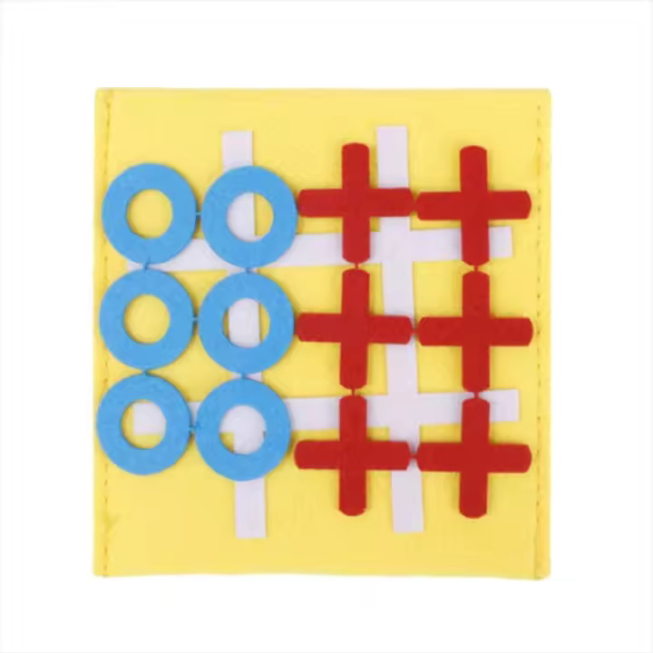 Felt XO-juguetes de tablero de ajedrez para niños, tablero de ajedrez circular de fieltro, círculo portátil cruzado y juguete de ajedrez cruzado - 1