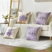 Juego de 4 fundas de cojín de lavanda para el hogar, 45x45 cm, 45x45 cm, decoración para sofá o salón - details 2