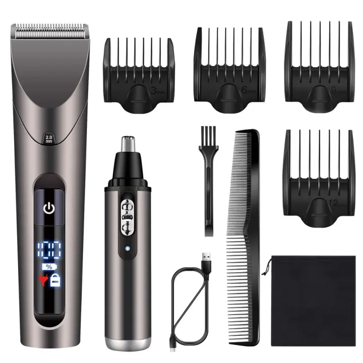 HATTEKER-cortadora de pelo multifunción profesional para hombres, recortadora de pelo de nariz, cortadora de Baber, corte de pelo - 1