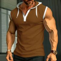 Camiseta de Verano Sin Mangas para Hombres Estilo Retro Guapo Suelto Sencillez Casual con Botón de Cuello en V Chaleco Elegante - details 1
