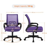 Silla de Oficina Ergonómica Transpirable, Ajustable en Altura, Soporte Lumbar, Giratoria para Max 136 KG - details 11