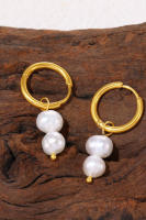 Elegantes pendientes de Perlas de Agua Dulce colgantes de Mujeres colgantes de Maple en todos los colores con pendientes de Anillo Redondo de Amor en stock - details 11