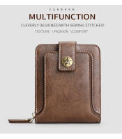 Cartera pequeña Vintage para hombre, monedero corto de cuero PU, Color sólido, con cierre y cremallera - details 3