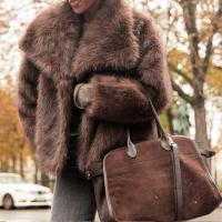 Abrigos de piel sintética esponjosos con solapa marrón Vintage para mujer, chaquetas gruesas y cálidas de manga larga, prendas de vestir informales de calle para invierno 2024 - details 26