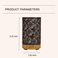 Humidificador de Aire Ultrasonido 100ML con Patrón de Hoja Grande y Pintura Marrón para Aromaterapia y Difusor de Aceites Esenciales Lámpara LED Color Frío - details 7