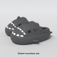 Zapatillas de tiburón impermeables para mujer, zapatos cálidos de invierno para interiores, suela gruesa de felpa, antideslizantes para parejas, para el hogar, tres piezas de algodón - details 1
