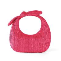 Bolso de mano para mujeres2025Nueva Bolsa de Mano de Paja con Lazo para Vacaciones de Verano, Clutch en Forma de Media Luna, Portátil Transfronterizo - details 2
