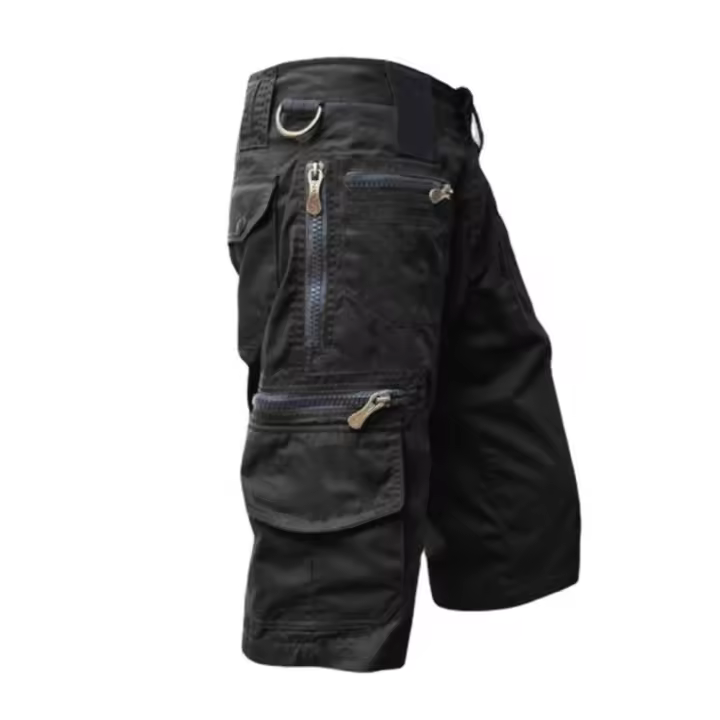 Los hombres sueltos rectos verano de gran tamaño tendencia casual mediados de pantalones multi-bolsillo de trabajo pantalones cortos de cinco pantalones - 1