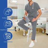 Top exfoliante con cuello en V + pantalón médico, ropa de enfermería, uniformes médicos de S-3XL, disfraz de médico de dentista de manga corta, Tops y pantalones de enfermera - details 20