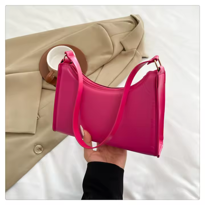 Bolso de mujer con textura Simple, bolso de hombro de mano elegante para otoño, novedad de 2025 - 1