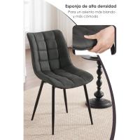Tapizada Estructura Metálica Sillón con Respaldo Sillas de Cocina Antracita - details 3
