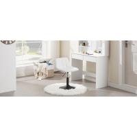 WOLTU Taburete Tocador, Silla Escritorio Ergonomica, Taburete con Respaldo, Altura Ajustable