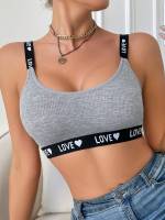 EasyFave Sujetador de punto con forma de corazón y letras para mujer - details 12