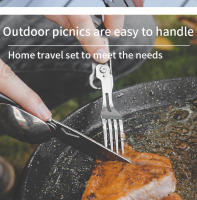 Cuchillo Plegable de Acero Inoxidable 420 con Bolsillo Multifuncional Portátil con Tenedor y Cuchara para Supervivencia al Aire Libre y Camping Herramientas de Mano Desmontables - details 9