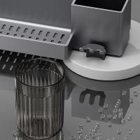 Soporte de plástico para cepillos de dientes, soporte para vasos de enjuague bucal de gran capacidad montado en la pared con tazas, estante de almacenamiento para inodoro que ahorra espacio para el hogar - details 12