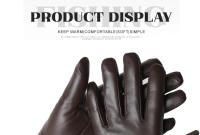 Guantes de piel de oveja para mujer, manoplas cortas de terciopelo fino para pantalla táctil, de cuero, de buena calidad, para invierno, 2226 - details 184