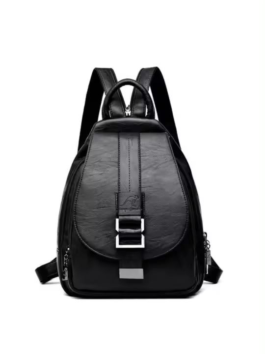 Mochila de mujer a la moda de cuero, mochila de viaje duradera de alta calidad para mujer, diseño de correa de hombro con cremallera. - 1