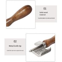 Peine de Metal para el cuidado del pelo de perro, mango de madera de 15x4cm, peine para el pelo de gato, cepillo y rastrillo duradero, peine de masaje de belleza para mascotas - details 1