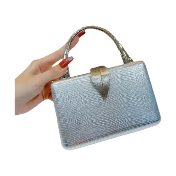 Bolso Plateado Mujer Fiesta Bolso De Mano Elegante Con Cierre De - Main Image