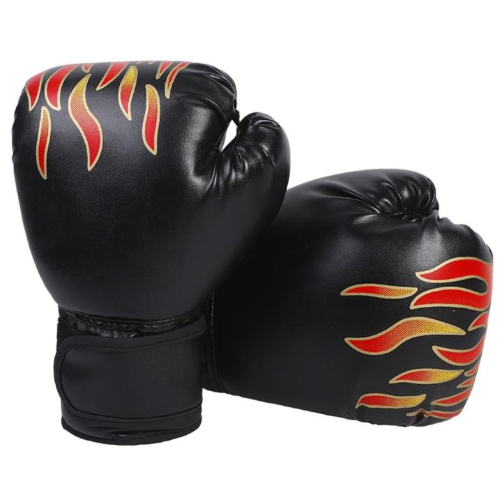 Guantes de lucha Muay Thai Kickboxing guantes transpirables rojo/azul guantes de combate Unisex guantes de boxeo de cuero PU deporte en casa
