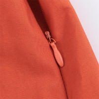 Elegante Vestido de Punto de Poliéster Cuello Redondo, Parche con Cinturón, Largo Media - details 8