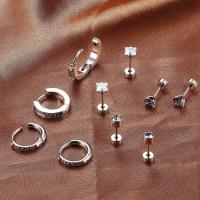 5Pares Pendientes Cartilago Oreja Para Mujer Hombre Plata Oro Negro, 20G Maple Quirurgico Pendientes Hipoalergénicos CZ Huggie Pendientes Aros Pequeños, Tragus Oreja Piercing Joyería - details 2