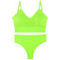 Sujetador deportivo de color sólido para mujer, ropa interior para gimnasio, yoga, entrenamiento atlético, suave, acolchado, 2 piezas - details 32
