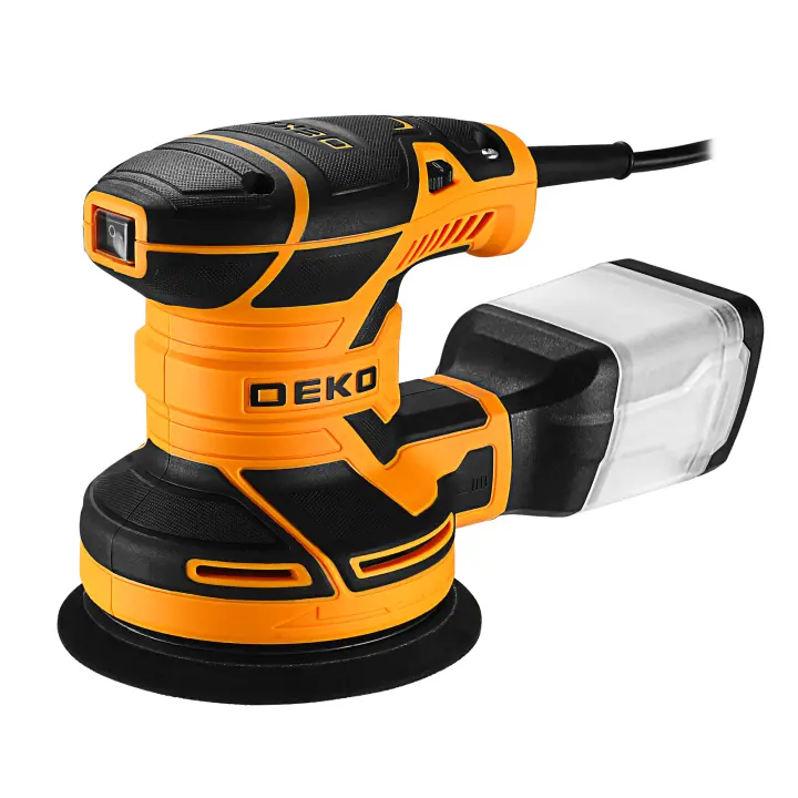 Lijadora eléctrica Orbital aleatoria DEKO, 320W, con 16 Uds., papel de lija de 125mm, pulidora de recolección de polvo fuerte - 1