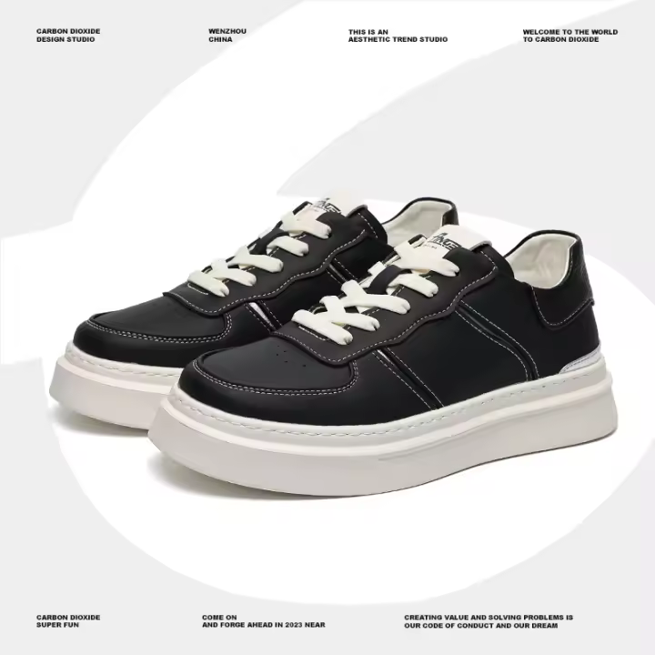 Nuevos y versátiles zapatos de tablero informales con cordones bajos con suelas gruesas más altas - 1