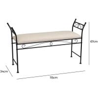 Banqueta pie de Cama de Metal Blanca de 64x68x30 cm - details 26