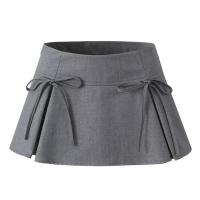 2025 Minifalda con lazo Falda corta plisada Boxy de tiro bajo Minifalda Verano Y2K 90s Traje lindo - details 3