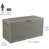 380L Grande Caja de Almacenaje de Jardín, Resina Arcón de Ordenación Exterior para Muebles de Patio - details 3