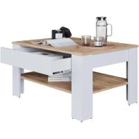 Mesa de centro, mesa central, mesa de sofá, madera ecológica, diseño moderno, estilo nórdico, medidas: 92,2 x 65 cm - details 20