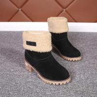 Botas de nieve cálidas para mujer, botines de lana, zapatos informales cómodos a media pantorrilla, invierno, 2023 - details 15