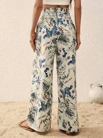 Pantalón de moda estampado casual temperamento de cintura alta con corte recto pantalón de pierna ancha - details 0
