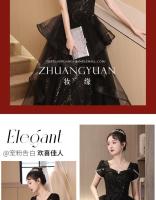 Vestido de Banquete Nocturno de Lujo Ligero Estilo Francés de Alta Gama Moda Femenina 2025 - details 14