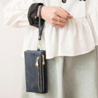 Cartera larga estilo para mujer, grande, estuche con compartimentos, negro, tono dorado - details 10