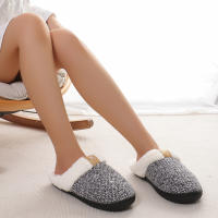 Fregona de algodón cálida y antideslizante de invierno, pantuflas de algodón grueso y terciopelo para el hogar - details 2