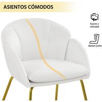 Terciopelo Sillon para Dormitorio Silla para Comedor Cocina Pata Metal Silla Sala de Estar Rosa Claro - details 42