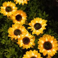 Luz LED Solar de girasol para exteriores, lámpara impermeable para decoración de jardín, boda, vacaciones, flores, 1/3 cabezales - details 7