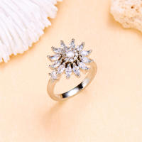 Anillo giratorio de flor de molino de viento con copos de nieve de circonio de cristal a la moda para mujeres y niñas, joyería para fiesta, regalo antiestrés - details 17