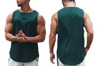 Summer Tank Top Mens Gym Fitness Training Clothing Quick Dry Silm Fit Bodybuilding Sleeveless Shirts Men Fashion Basketball Vest - details 5