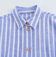 BUNO-Vestido camisero a rayas de mezcla de lino para mujer, estilo europeo y americano, ligero y de lujo - details 3