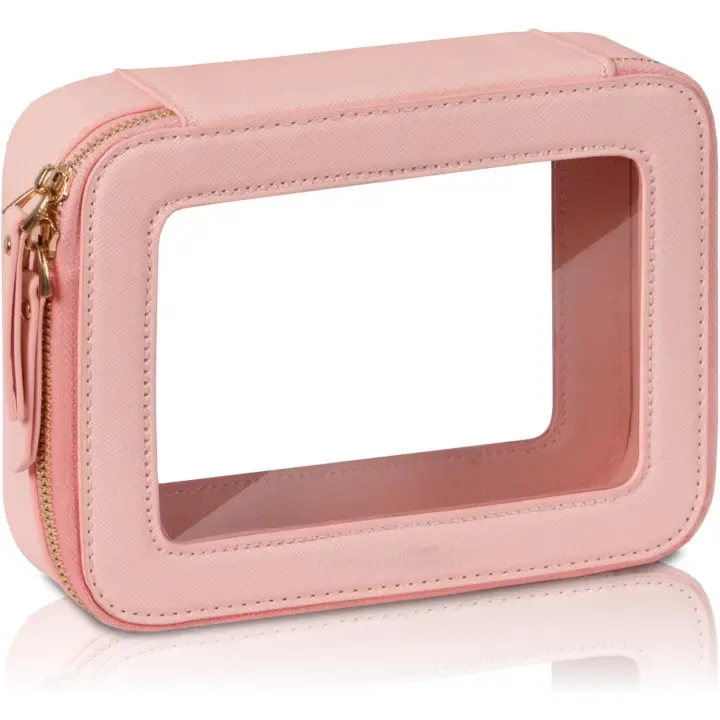 Scttomon Bolsa de Maquillaje Impermeable Organizador de Cosméticos con Cierre Dorado - 1