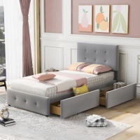 Cama de Almohada Ajustable en Altura 90 x 200 cm Marco de Muebles para Hogar - details 8
