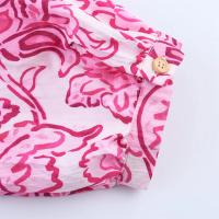 PB & ZA 2025, estampado de flores decorativas en capas, cuello en V, manga larga, dobladillo suelto, diseño con cordones, novedades de verano, ropa de mujer - details 10